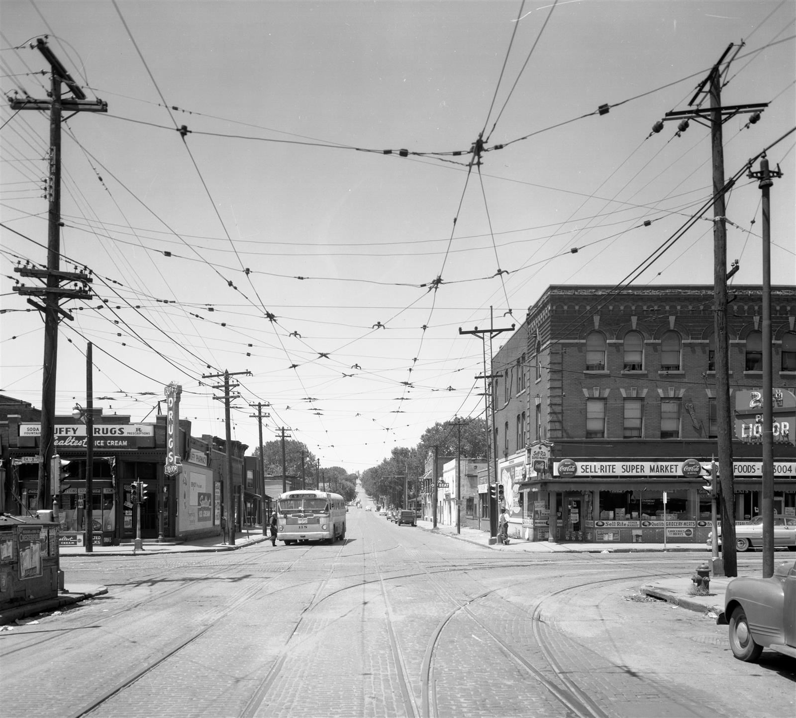 24th and Lake looking West in 1953. The Durham Museum photo. 24th and Lake looking West in 1953. The Durham Museum photo.